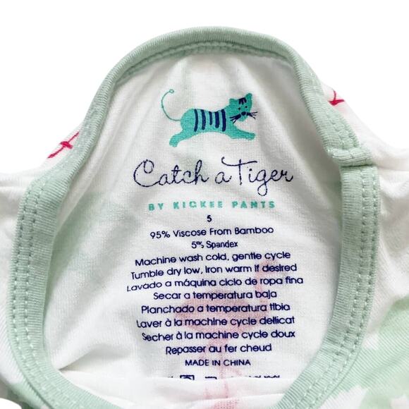 NWOT Catch A Tiger by Kickee Pants Bamboo Flamingo Flutter Sleeve Tee Size 5 - Picture 4 of 4